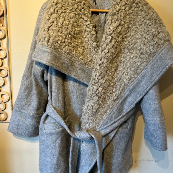 Free people chunky Sherpa lined / cotton gray coat… - Picture 5 of 11